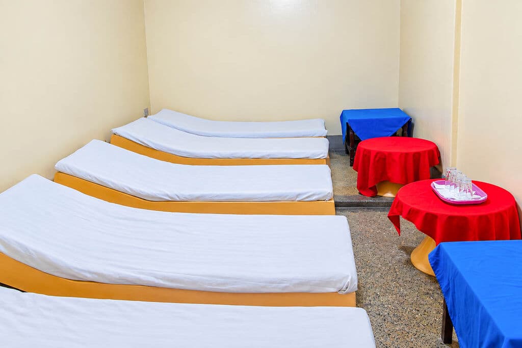 Massage beds in the treatment room