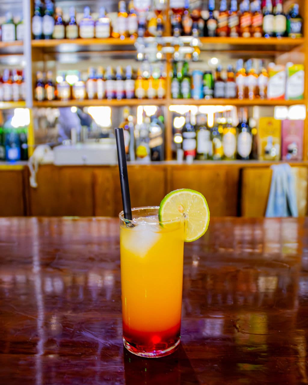Cocktail with a slice of lime