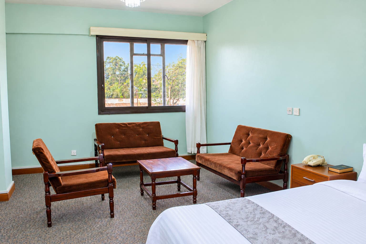 Sitting area by a bedroom window